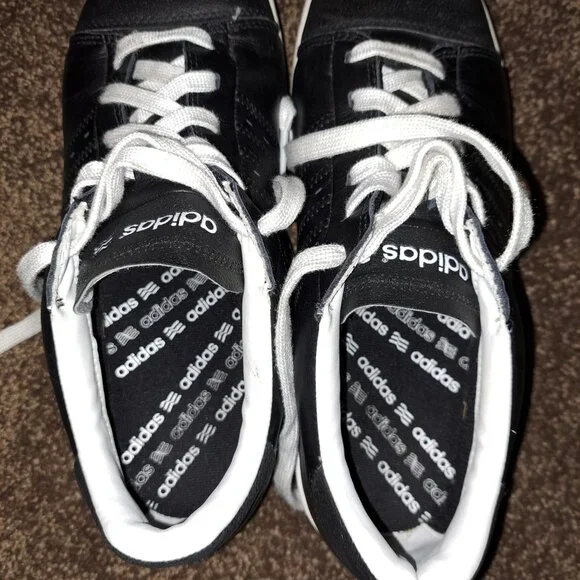 Adidas Adicross Black Leather Spikeless Golf Shoes Men's Size 8 - Picture 2 of 10